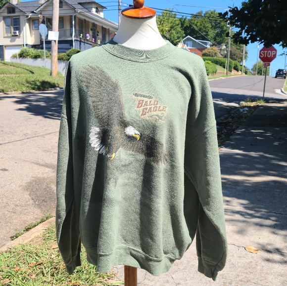 faded green sweatshirt
